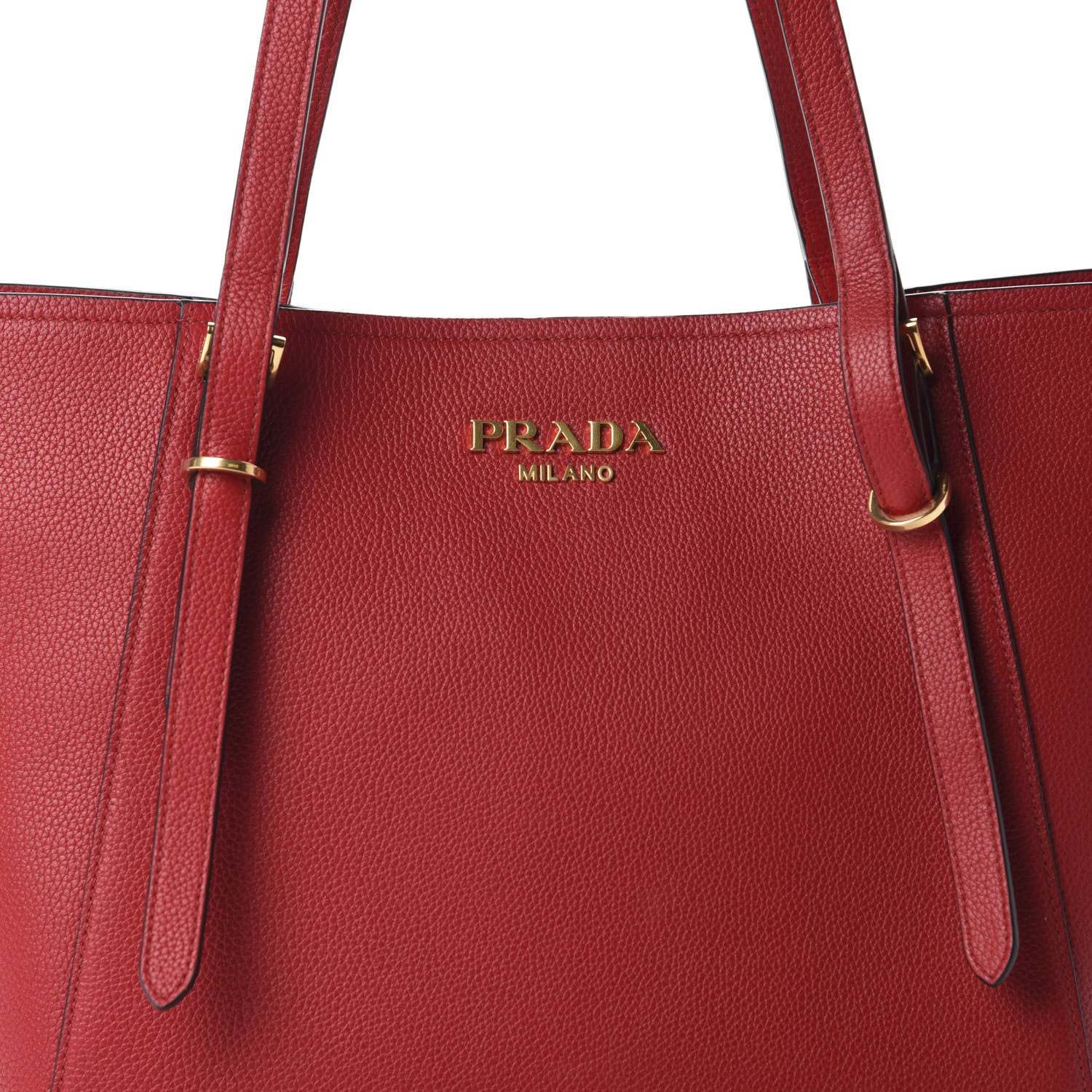 Prada Vitello Daino Shopping Tote Rosso 11 of 11