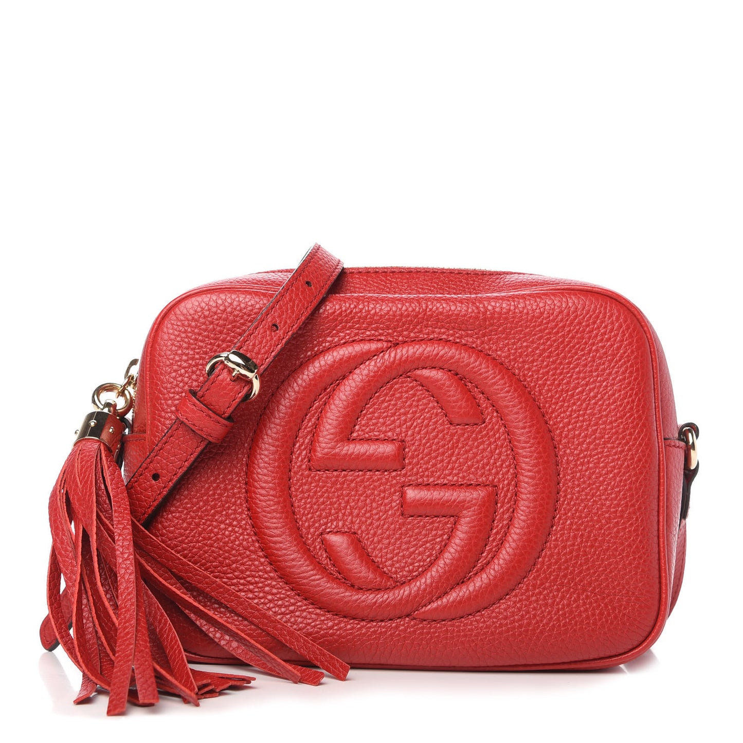Pebbled Calfskin Small Soho Disco Bag Tabasco Red