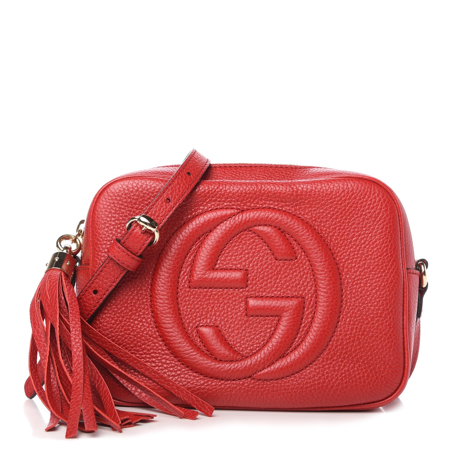 Gucci Pebbled Calfskin Small Soho Disco Bag Tabasco Red 1 of 10