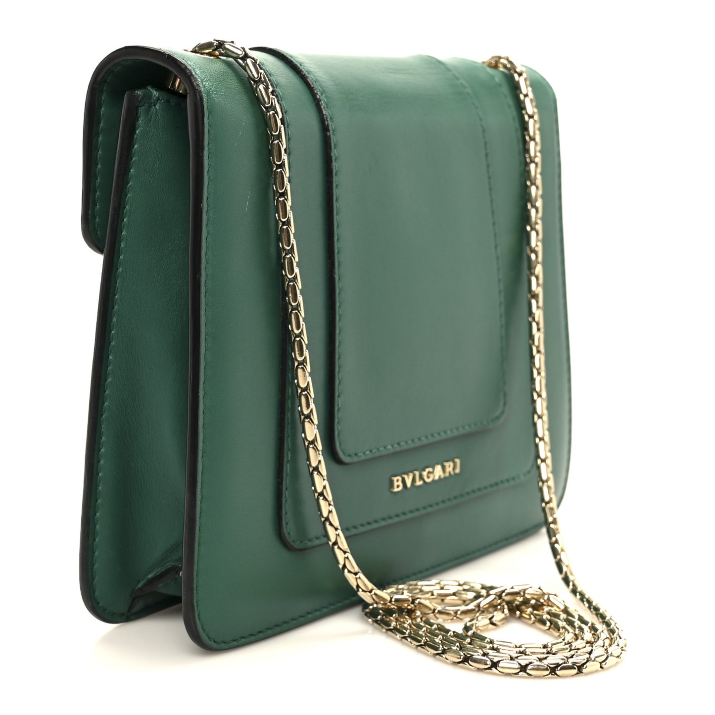 Calfskin Small Serpenti Forever Snake Strap Crossbody Bag Emerald Green