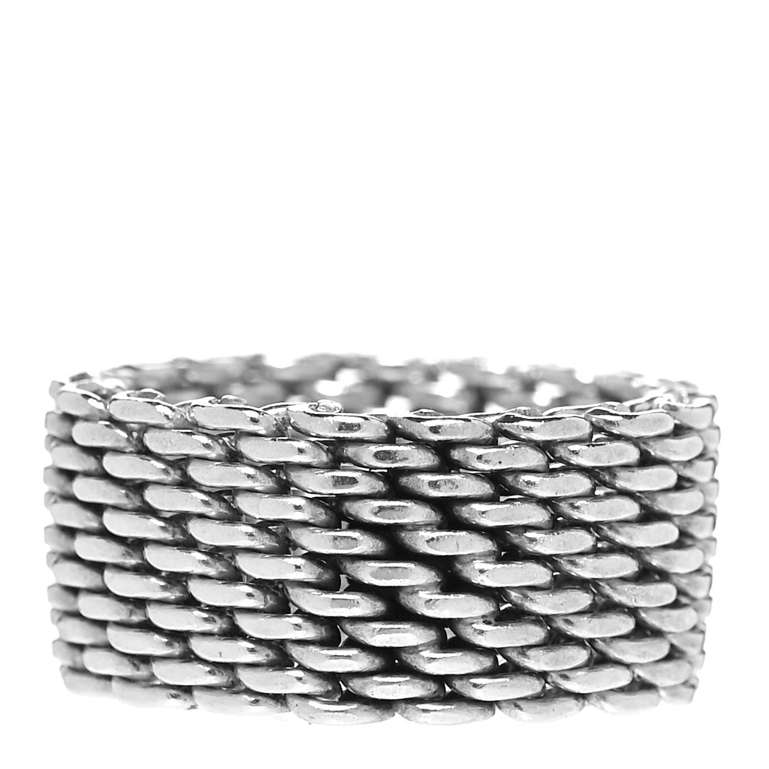 Tiffany Sterling Silver Somerset Mesh Ring 52 6 3 of 4