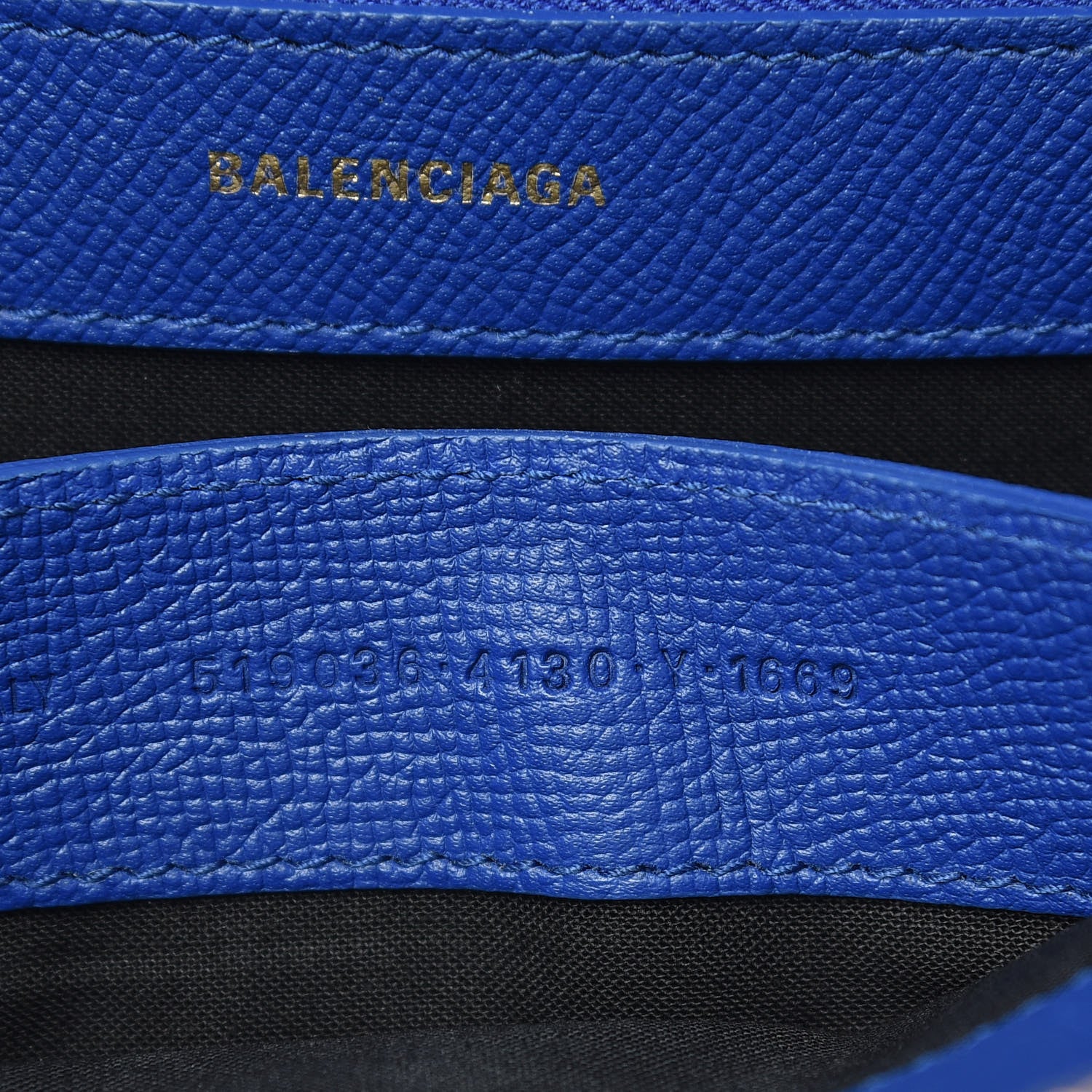 Balenciaga Signature Grained Calfskin Logo M Ville Top Handle Bag Bleu Roi White 11 of 14