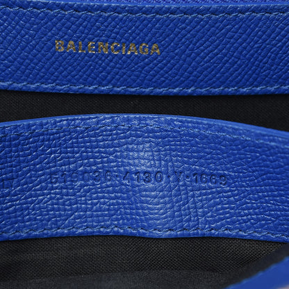 Balenciaga Signature Grained Calfskin Logo M Ville Top Handle Bag Bleu Roi White 11 of 14