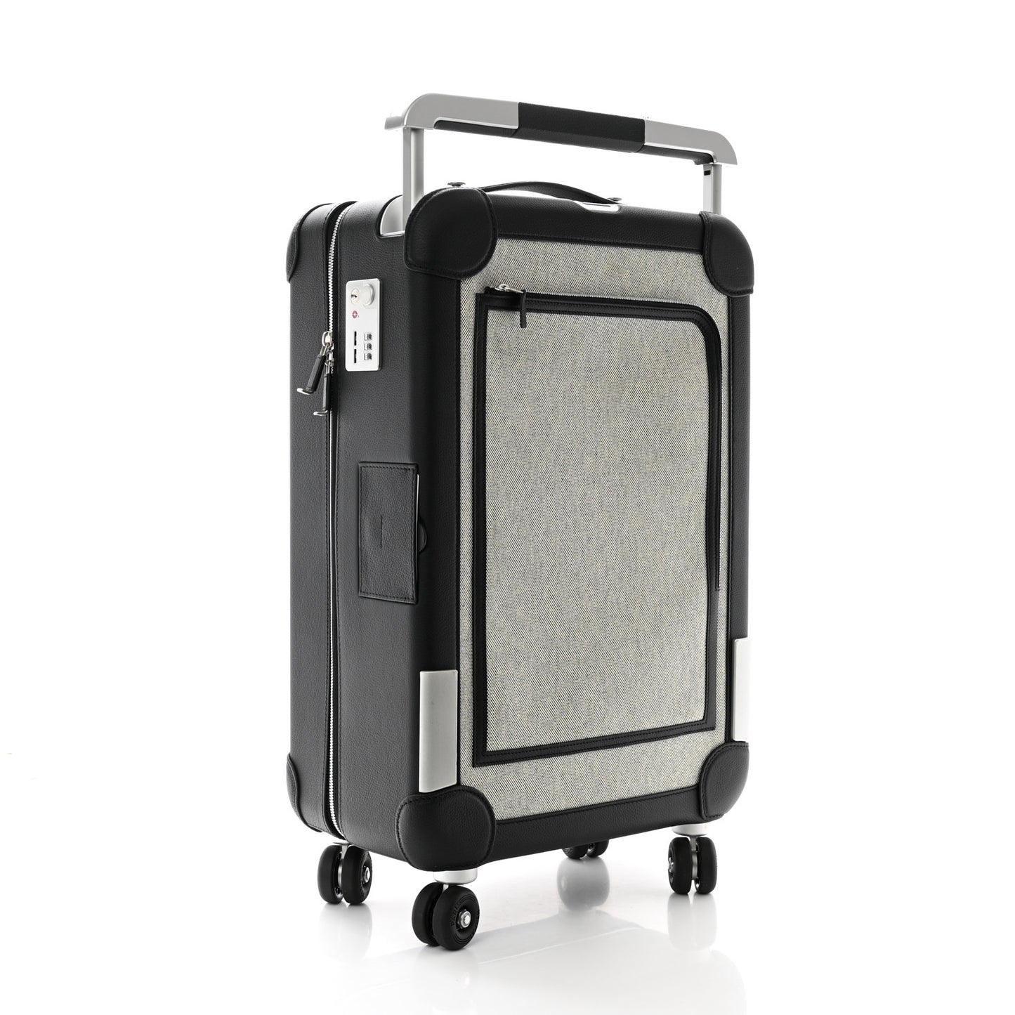 H Viking Canvas Taurillon Regate Cargo Rolling Trolley Luggage Ecru Black