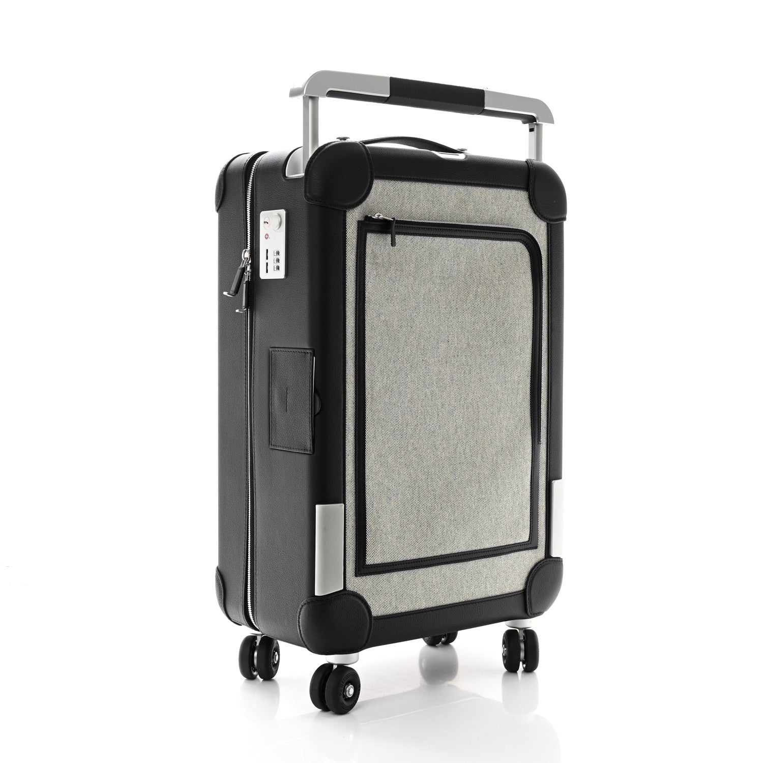 Hermes H Viking Canvas Taurillon Regate Cargo Rolling Trolley Luggage Ecru Black 2 of 9