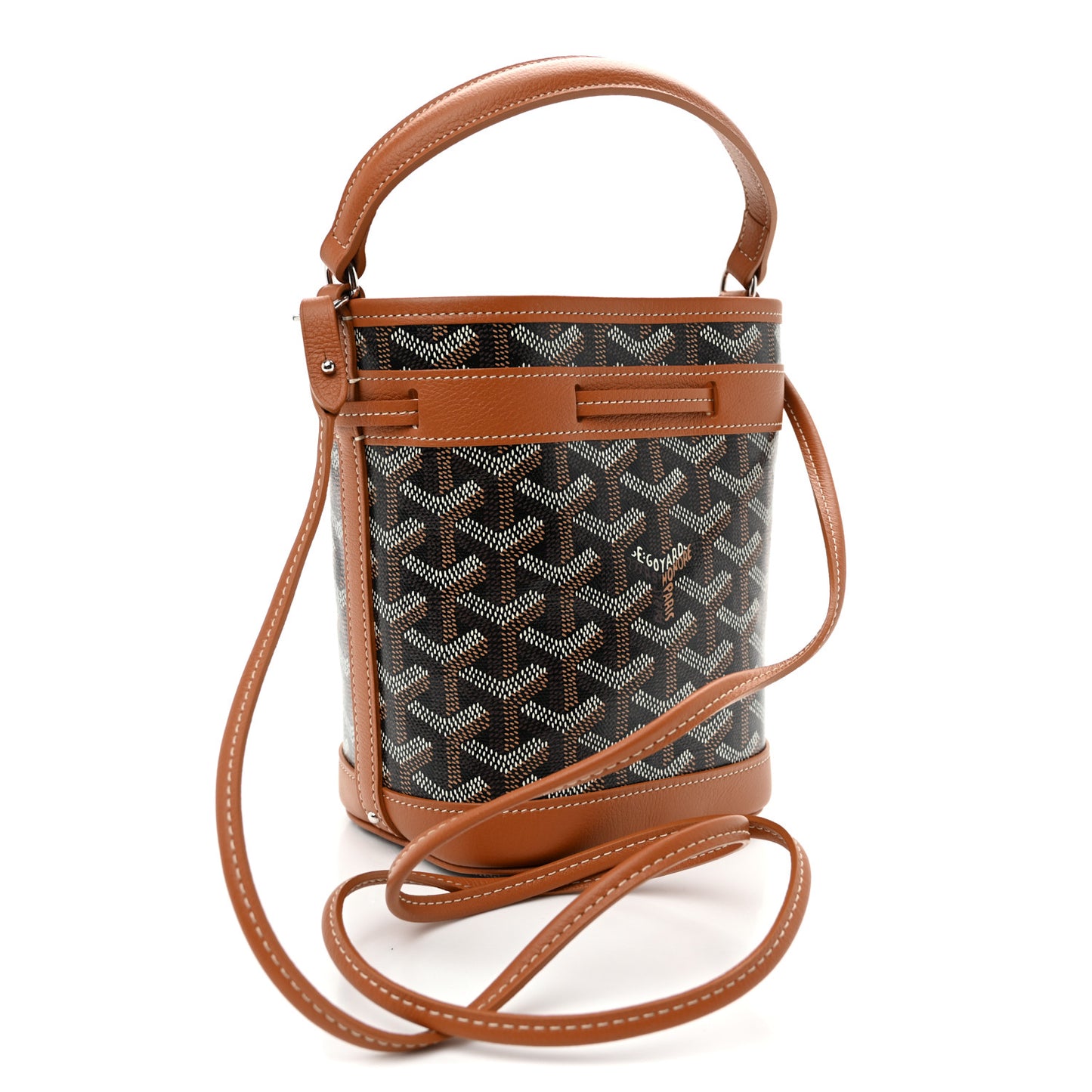 Goyardine Petit Flot Mini Bucket Bag Black Gold