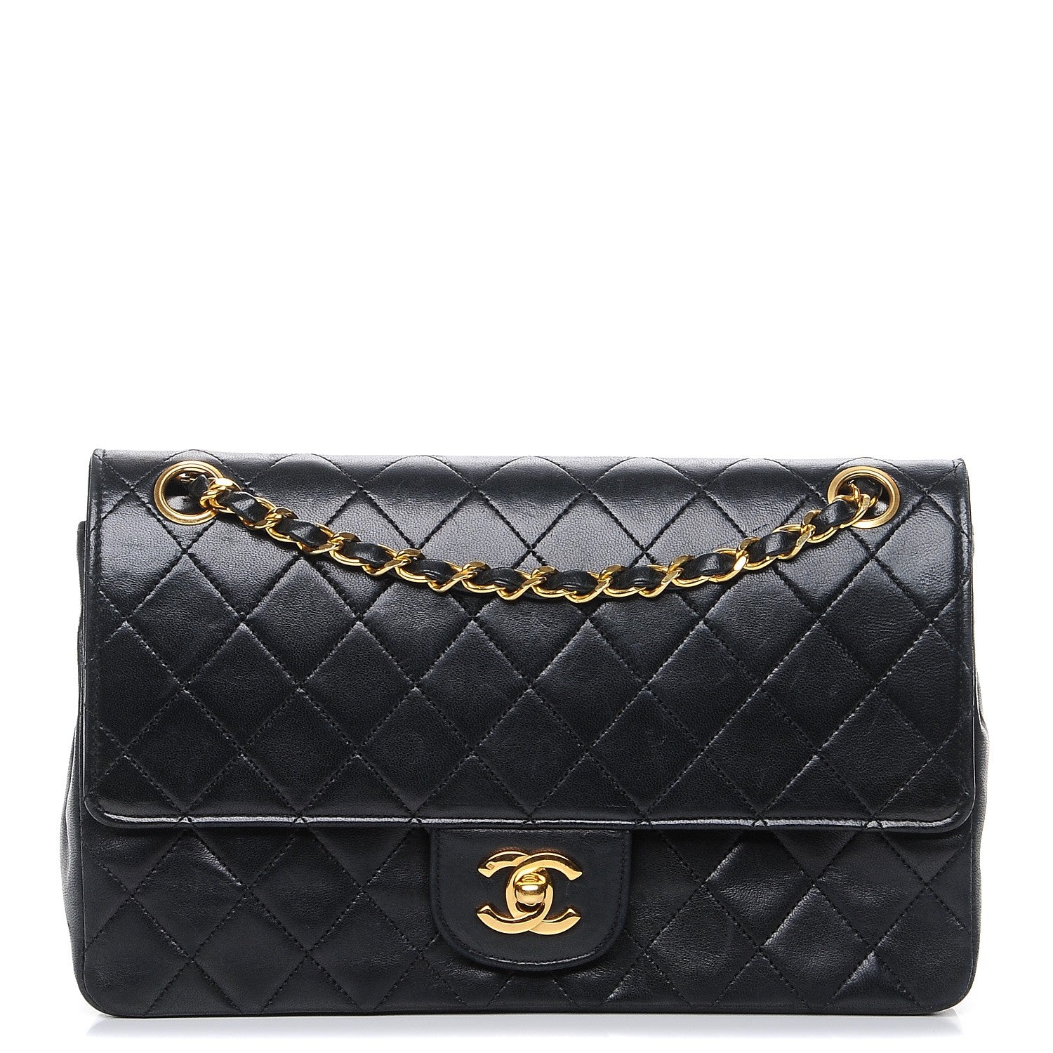 Chanel Lambskin Quilted Medium Double Flap Black 1 of 9