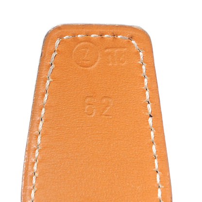 Hermes Box Vache Reversible Polished Constance 32mm H Belt 62 Noir Natural 7 of 7