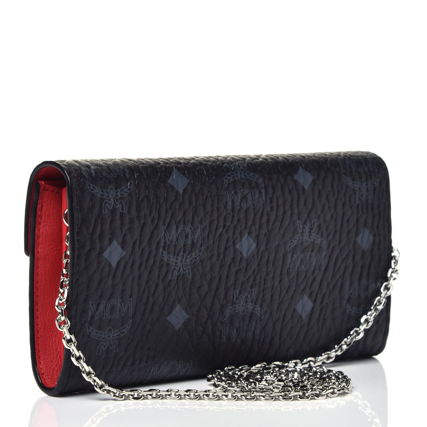 Visetos Large Patricia Wallet On Chain Black Red