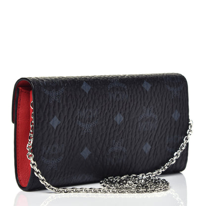 MCM Visetos Large Patricia Wallet On Chain Black Red 2 of 8