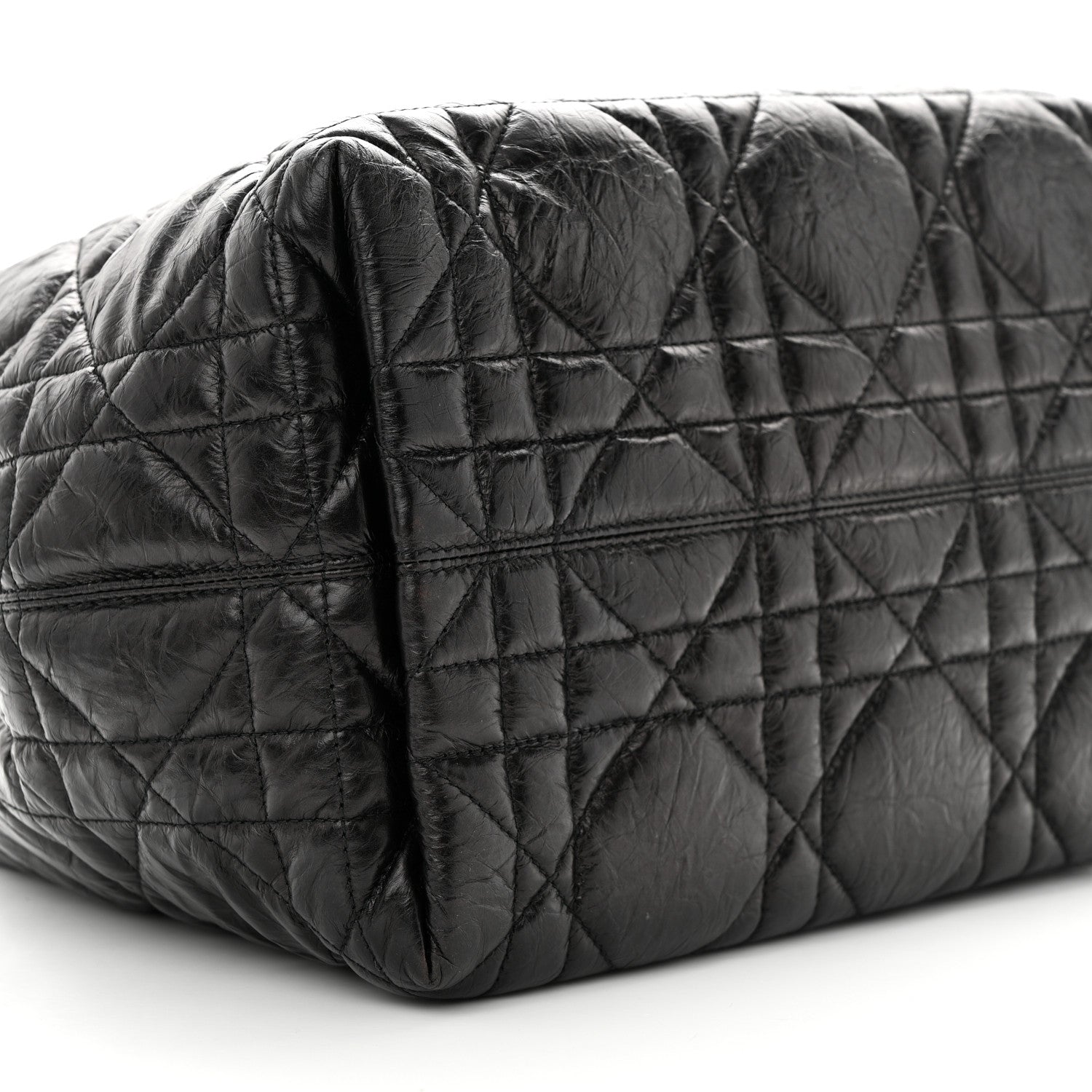 Christian Dior Crinkled Calfskin Macrocannage Small Toujours Black 11 of 13