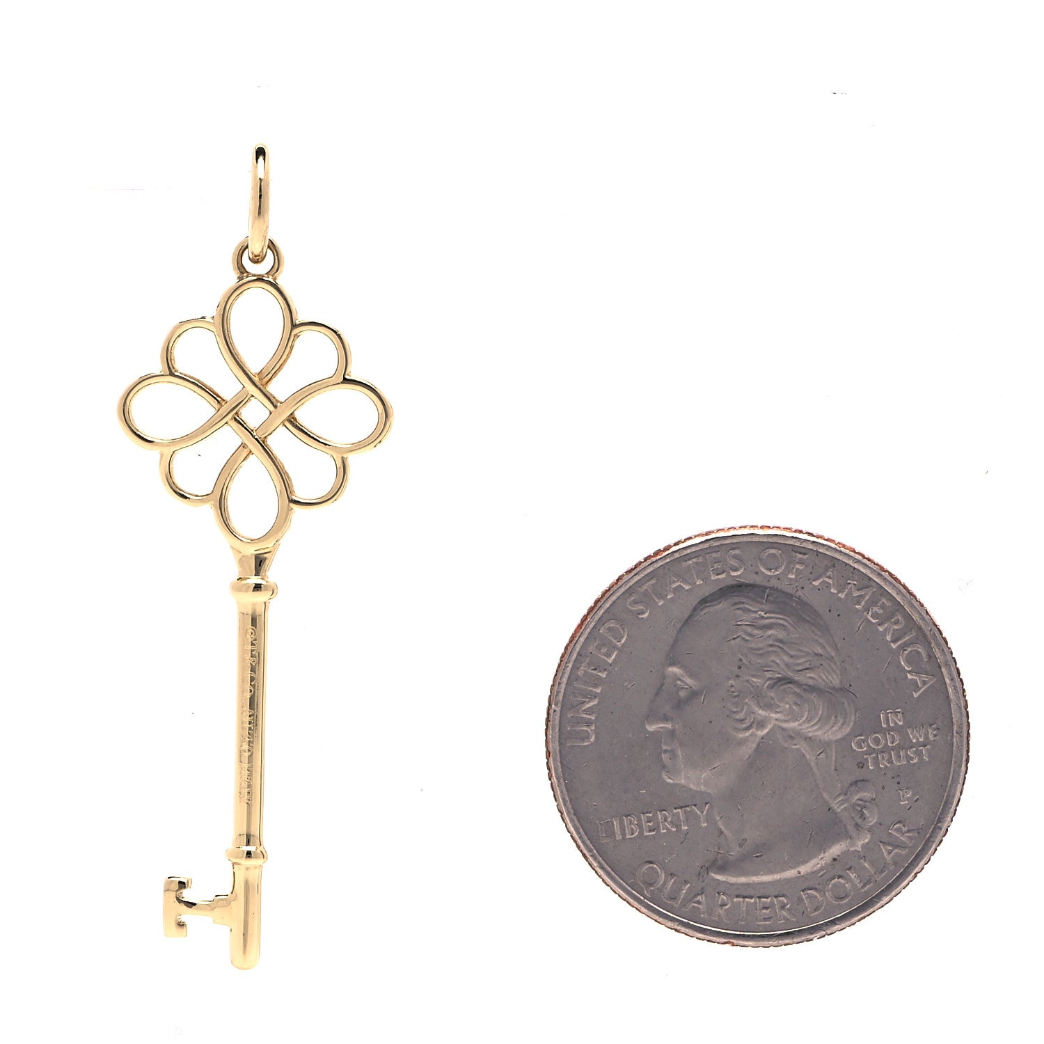 Tiffany 18K Yellow Gold Knot Key Pendant 2 of 4
