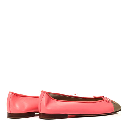 Chanel Calfskin Cap Toe Ballerina Flats 41 Pink 4 of 8