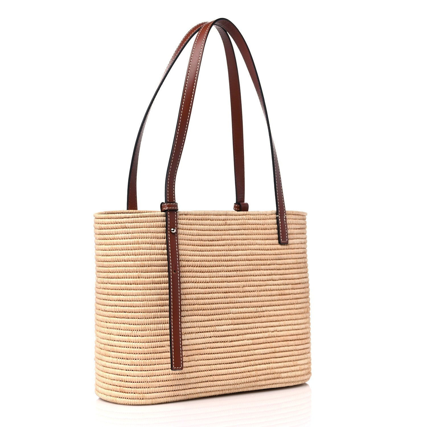 Loewe Raffia Small Square Basket Tote Bag Natural Tan 2 of 9