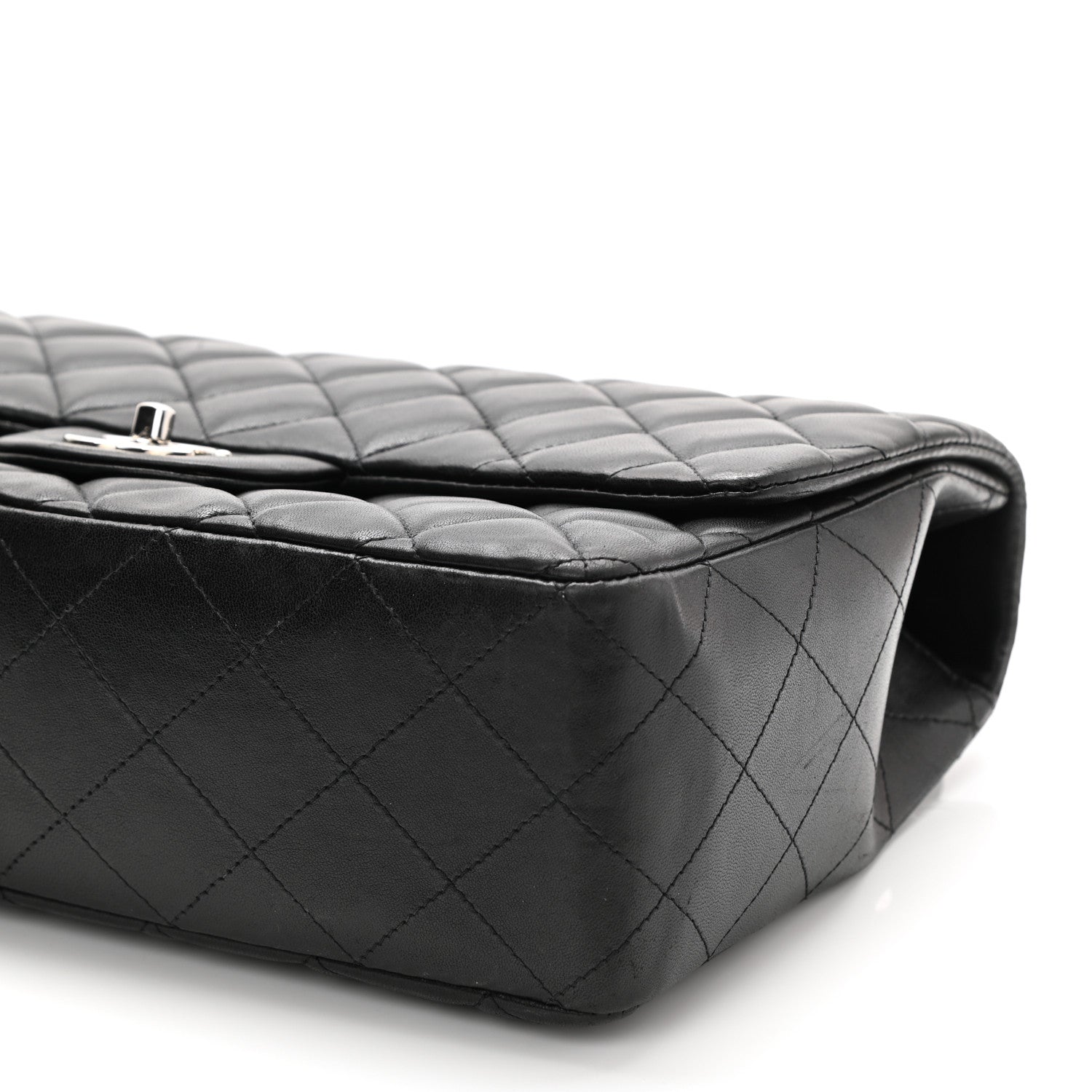 Chanel Lambskin Quilted Jumbo Single Flap Black 8 of 9