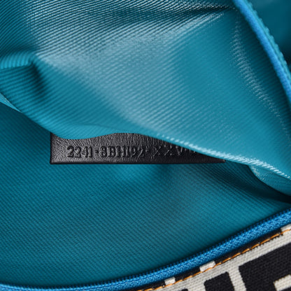 Fendi Canvas FF Small Roll Tote Black White 7 of 9