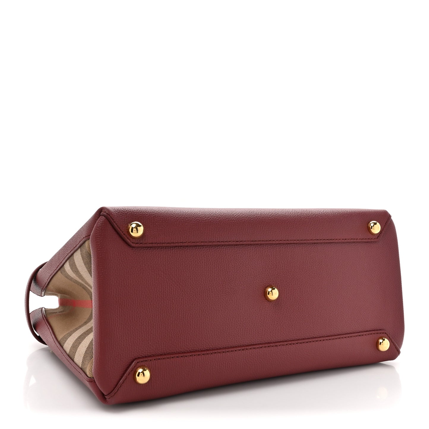 Grainy Calfskin House Check Medium Banner Tote Crimson