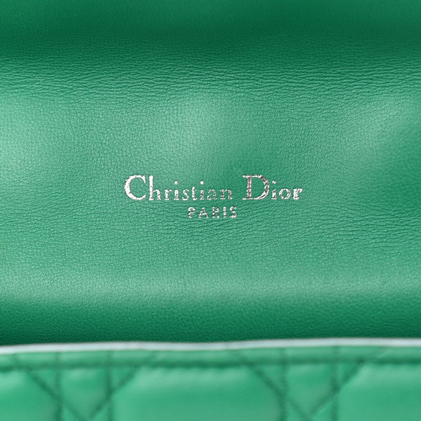 Lambskin Cannage Large Miss Dior Flap Green