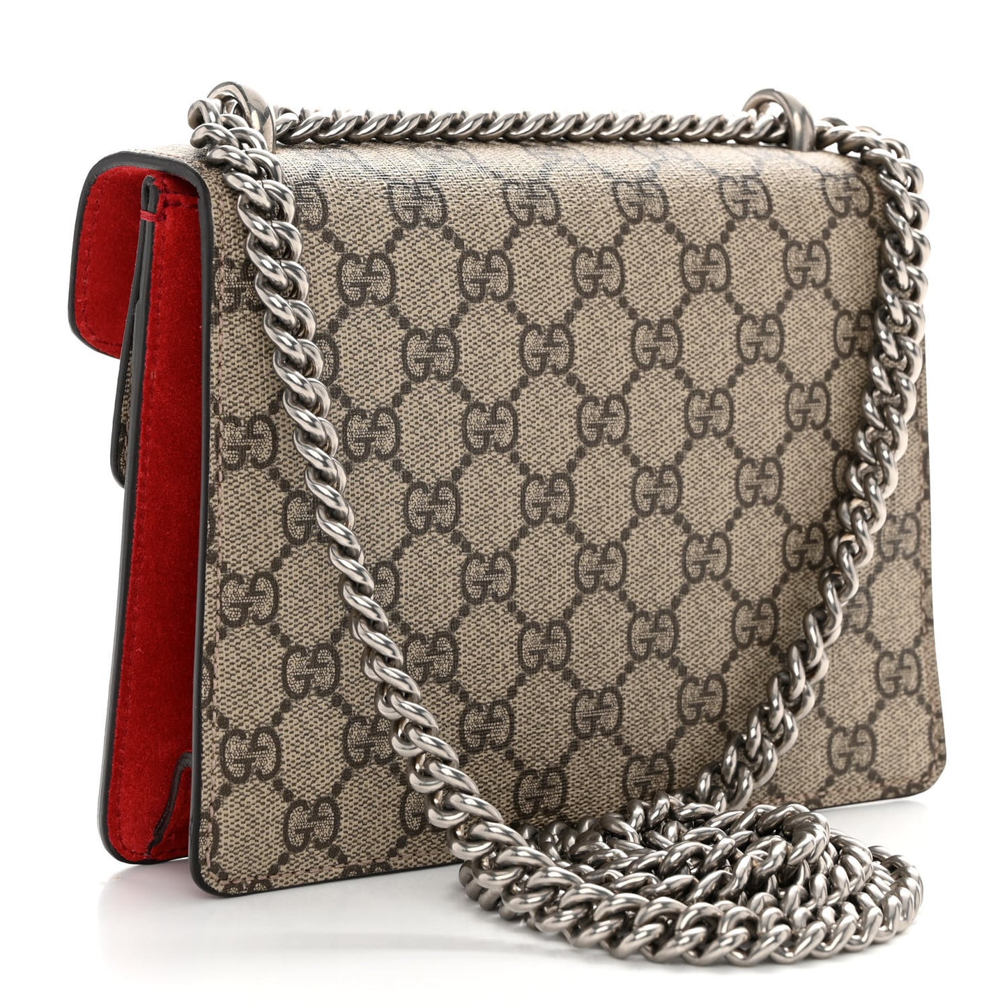 GG Supreme Monogram Mini Dionysus Shoulder Bag Hibiscus Red
