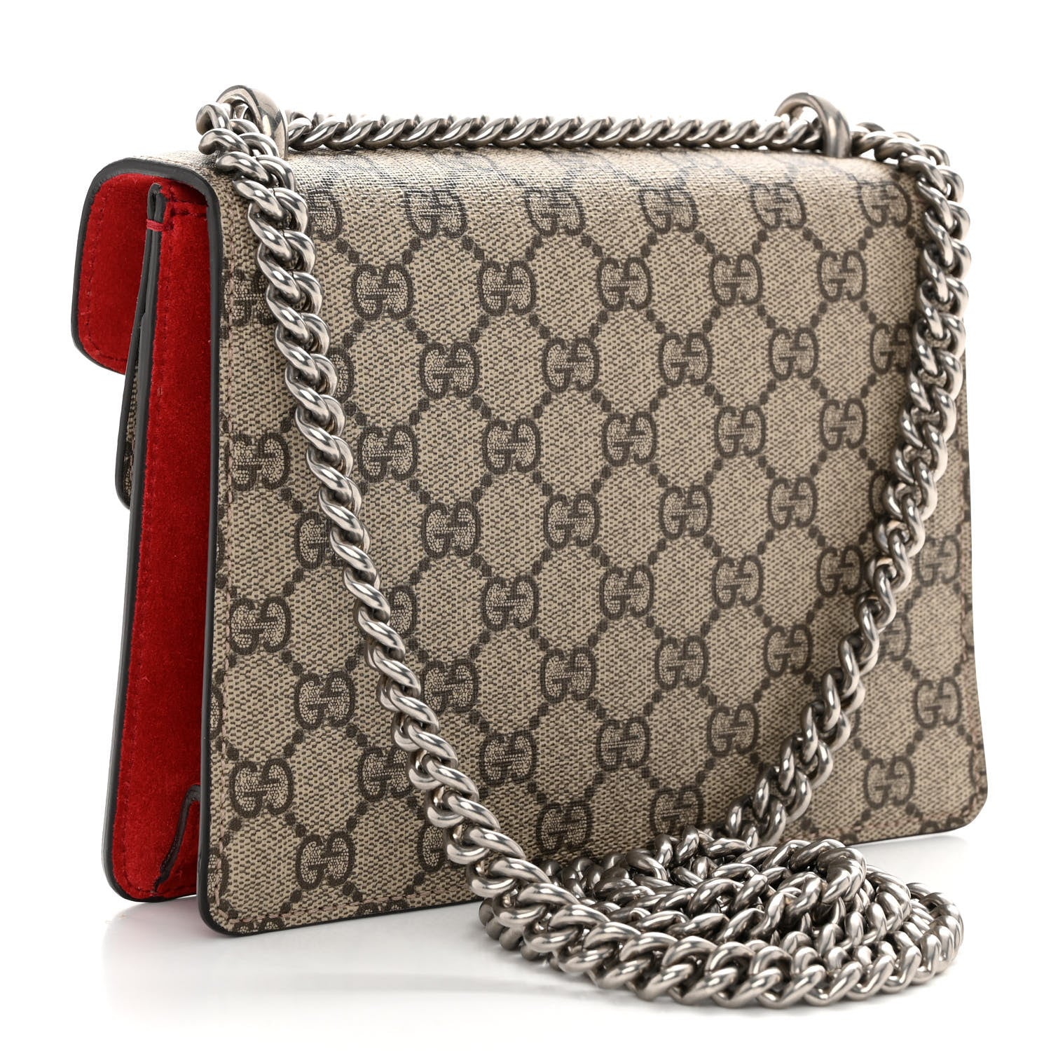 Gucci GG Supreme Monogram Mini Dionysus Shoulder Bag Hibiscus Red 3 of 11
