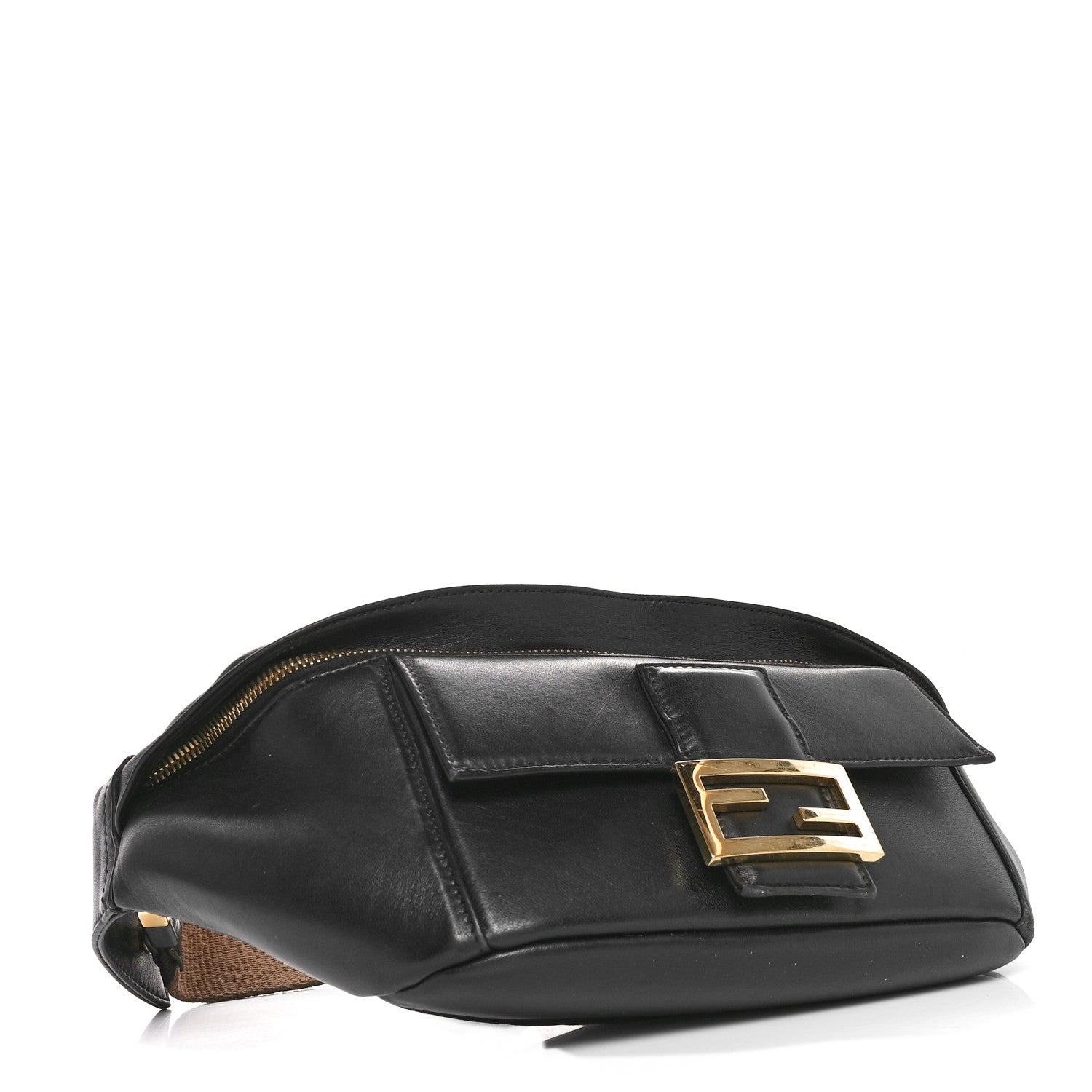 Fendi Nappa Apolo Baguette Belt Bag Black Tobacco 4 of 10