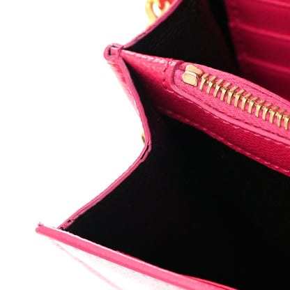 Saint Laurent Grain De Poudre Monogram Chain Wallet Bubblegum 13 of 16