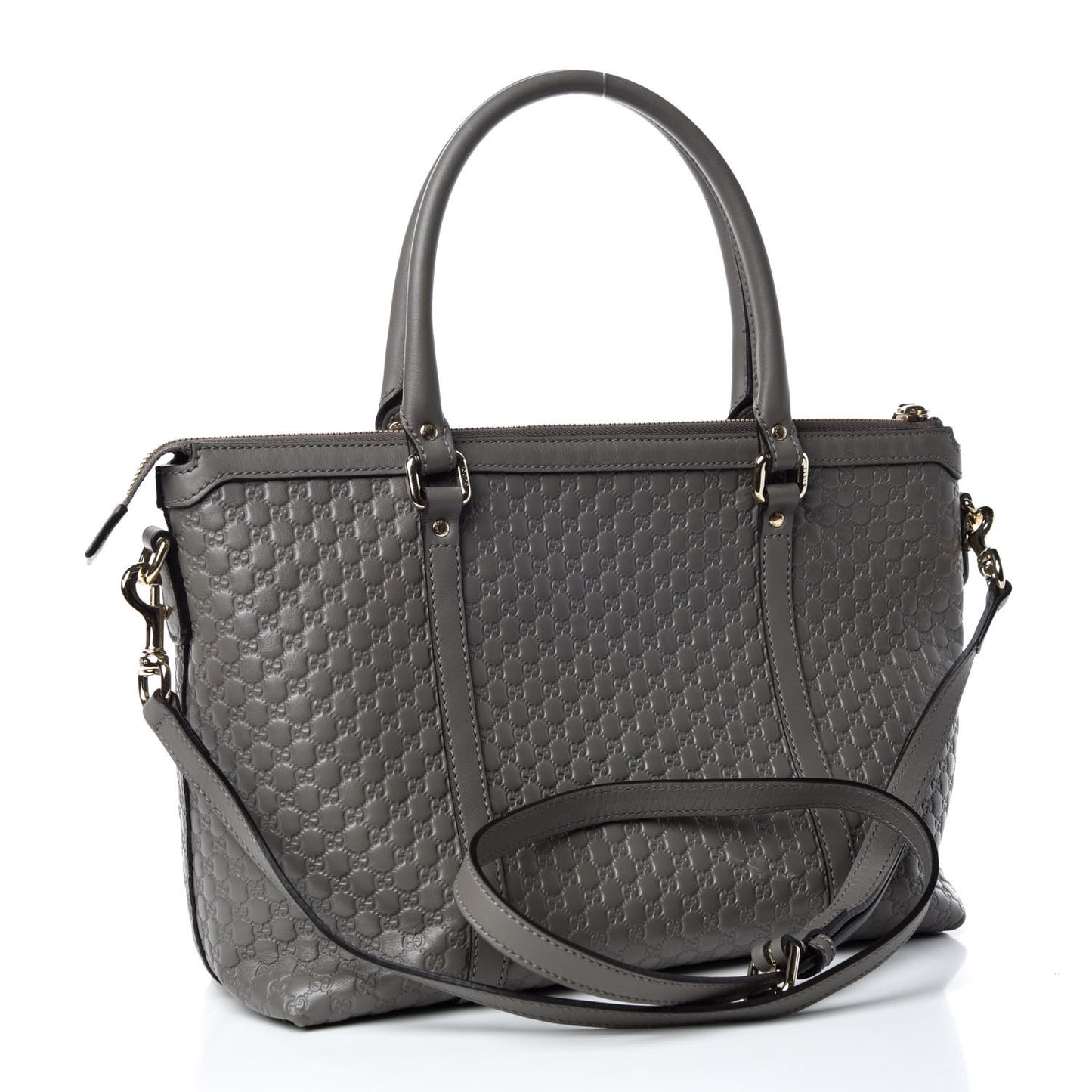 Soft Microguccissima Small Zippered Satchel Loess