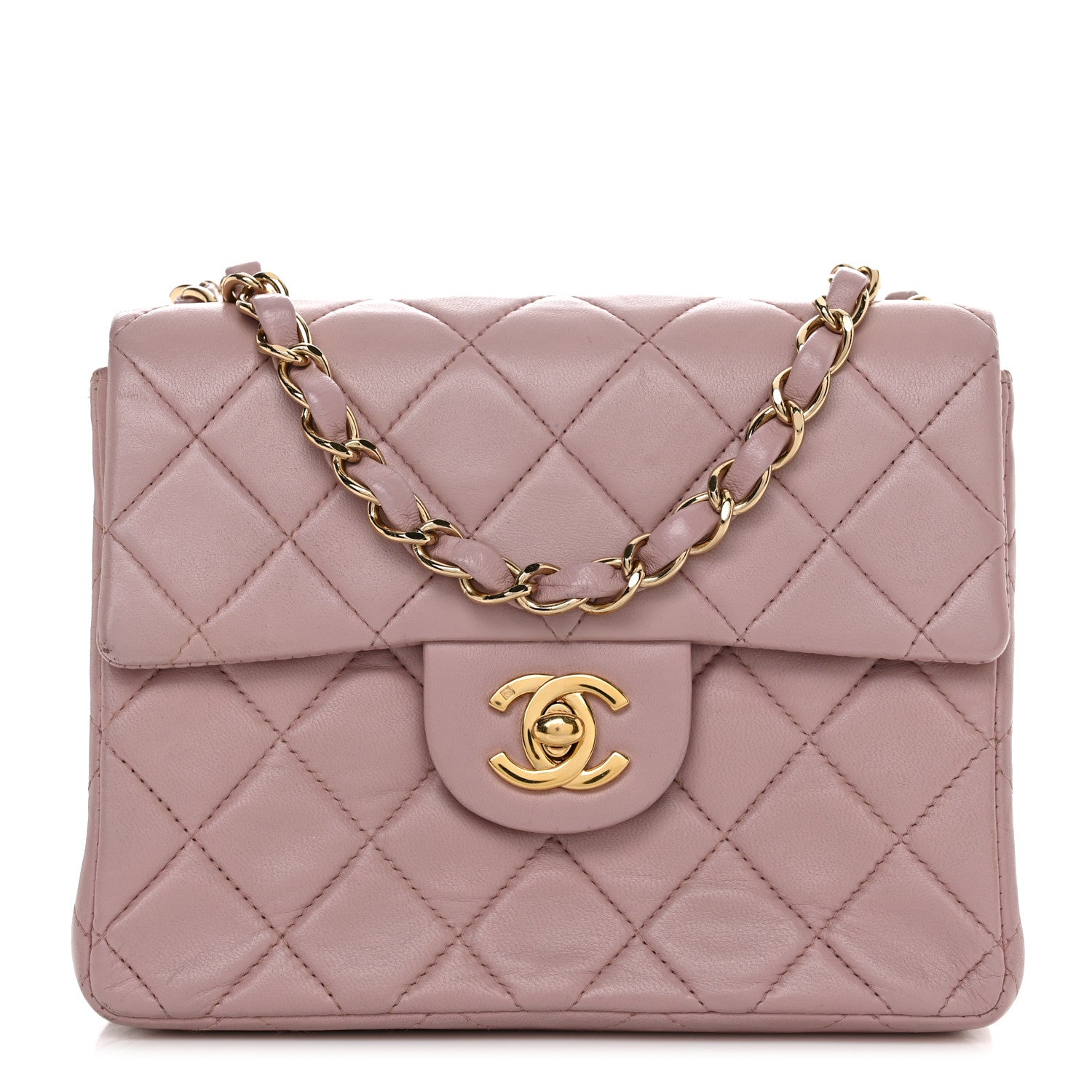 Chanel Lambskin Quilted Mini Square Flap Bag Light Pink 1 of 12