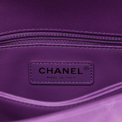 Chanel Caviar Quilted Mini Coco Handle Flap Purple 6 of 10