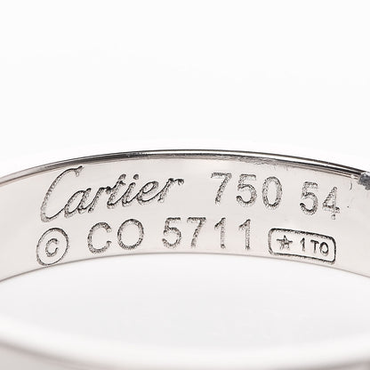 Cartier 18K White Gold 3.5mm LOVE Wedding Band Ring 54 6.75 3 of 5