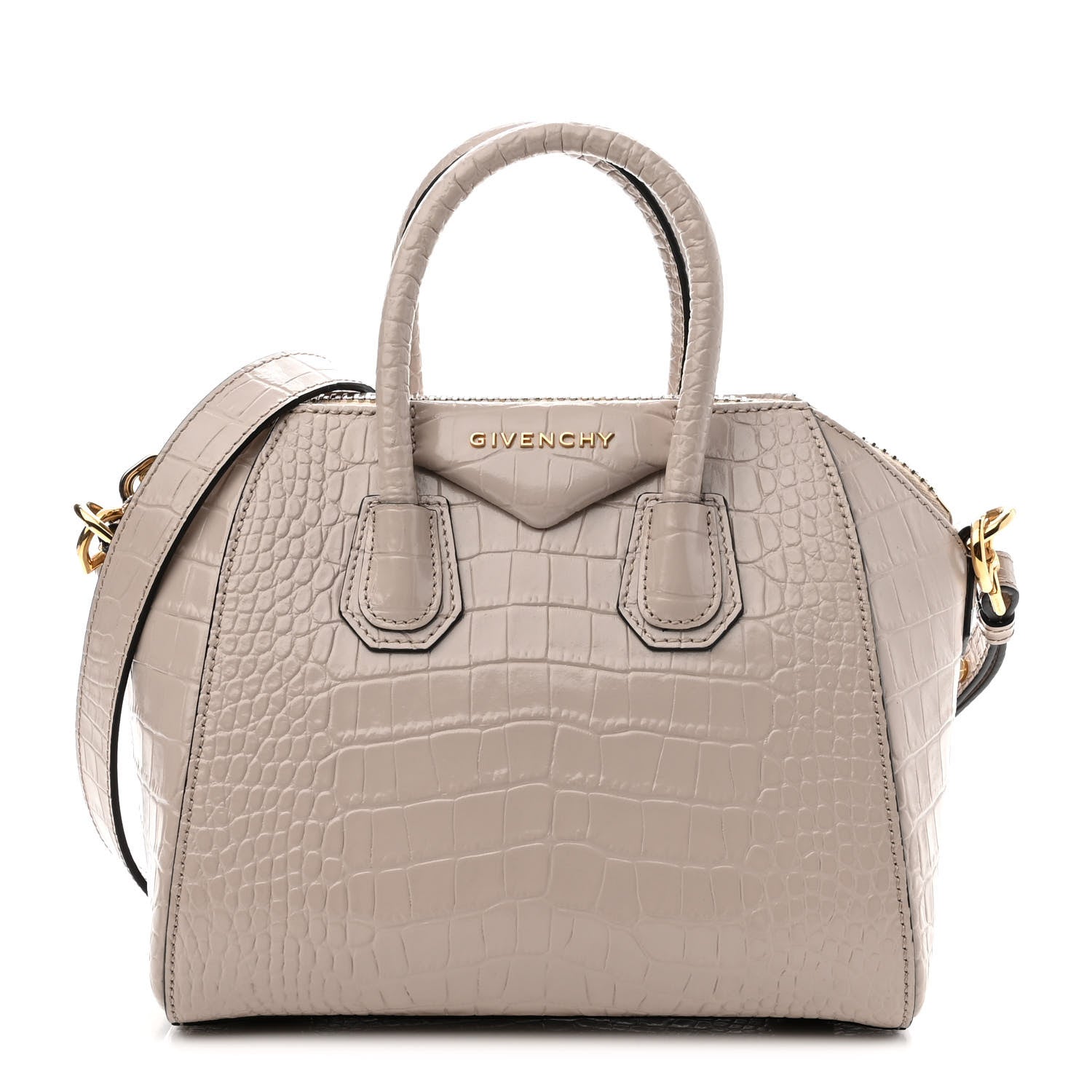 Givenchy Calfskin Crocodile Embossed Mini Antigona Dune 1 of 11