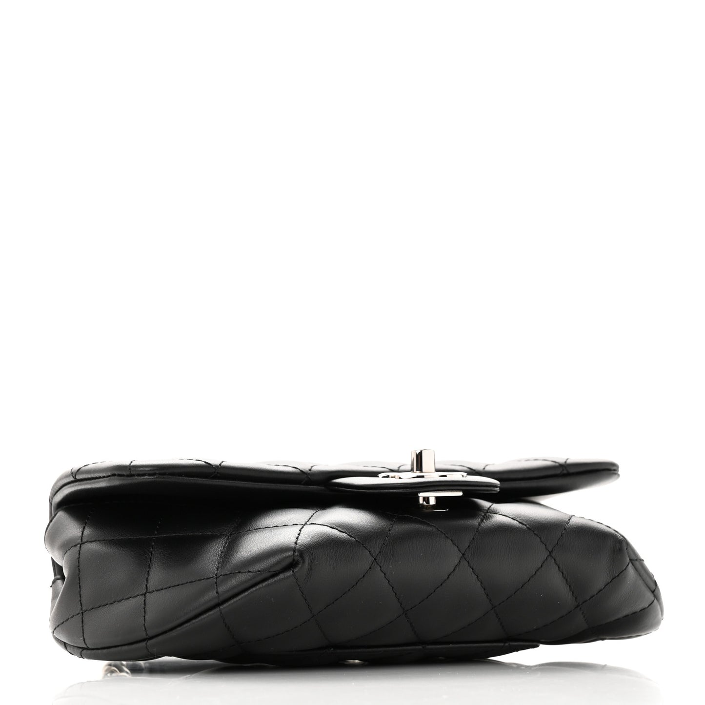 Calfskin Quilted CC Uniform Flap Belt Bag Black