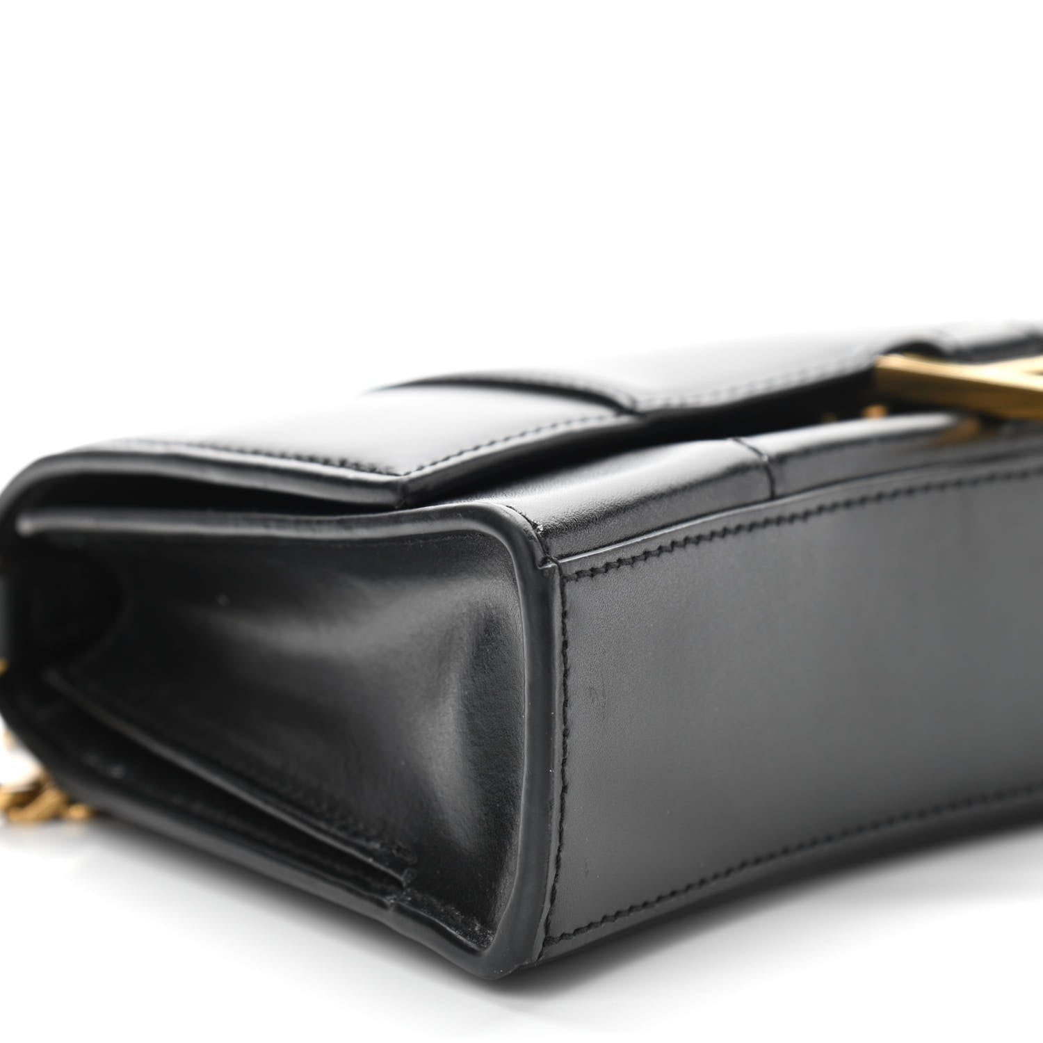 Balenciaga Shiny Box Calfskin Small Hourglass Evening Chain Bag Black 8 of 9