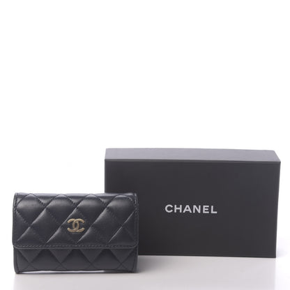Chanel Lambskin Quilted Flap Card Holder Navy 10 of 10