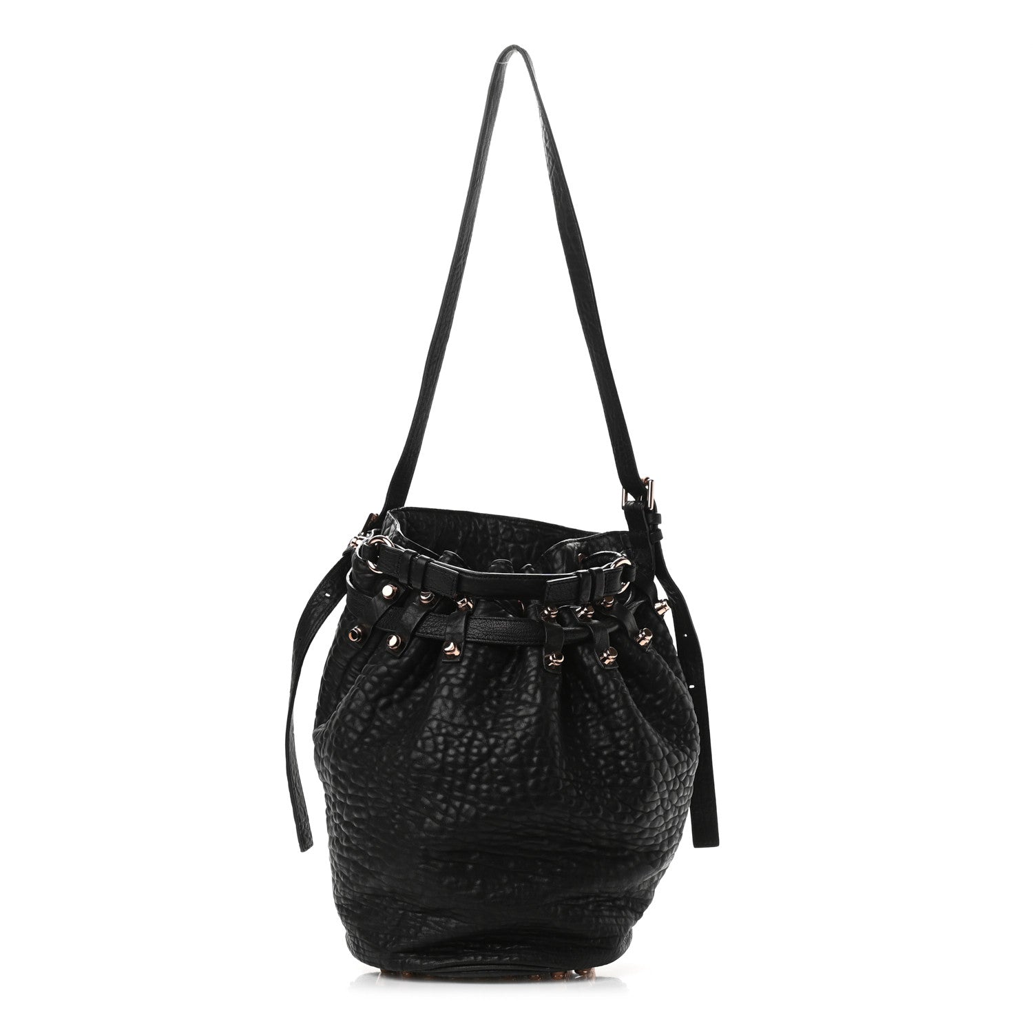 Alexander Wang Pebbled Lambskin Diego Bucket Black Rose Gold Hardware 1 of 12