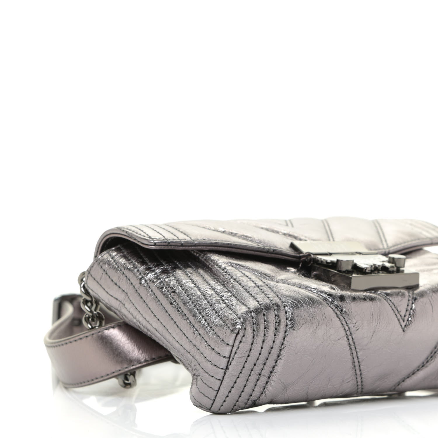 MCM Metallic Calfskin Small Patricia Belt Bag Berlin Silver 9 of 12