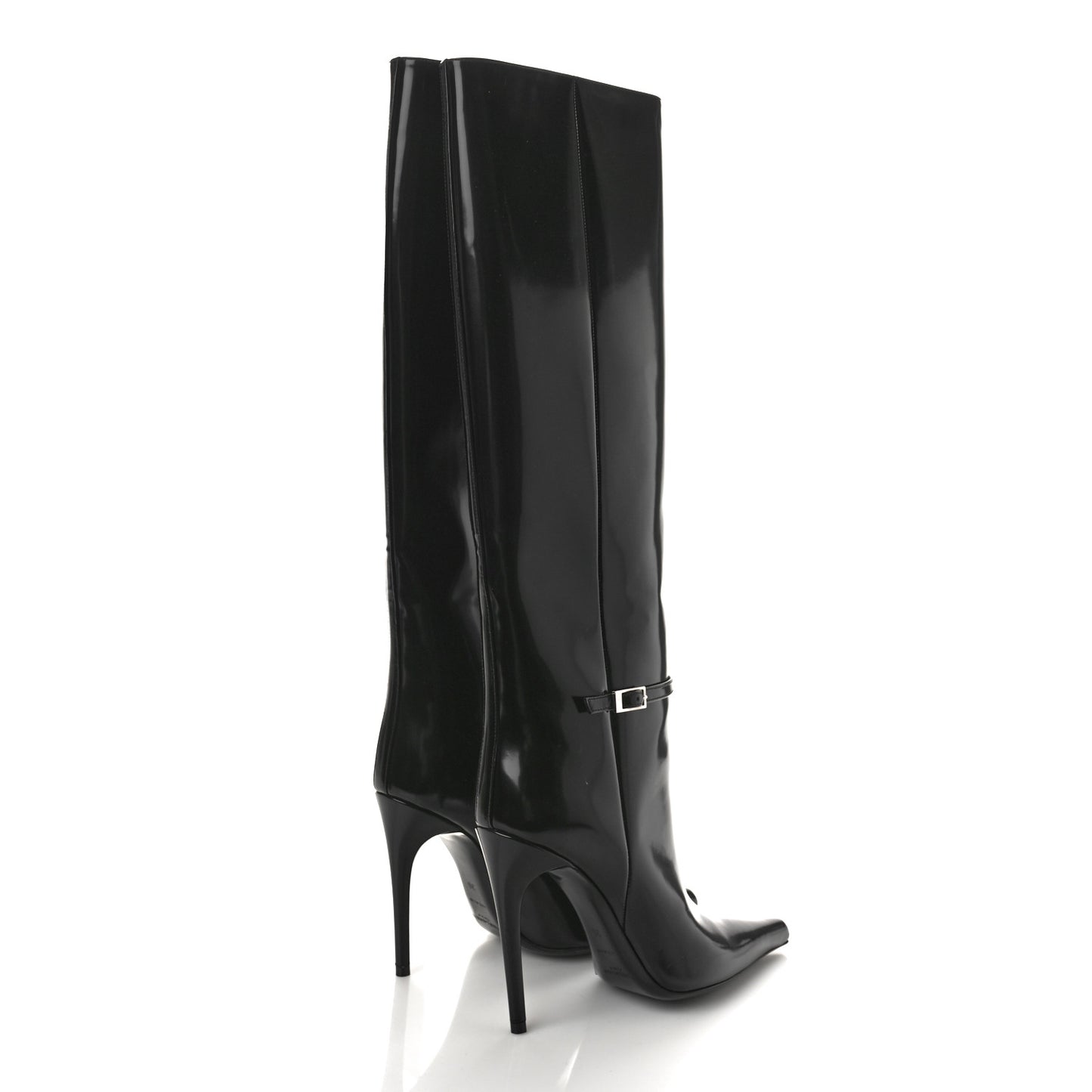 Glazed Calfskin Vendome 110 Boots 36 Black