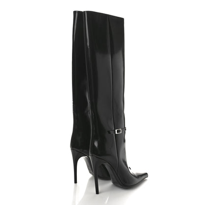Saint Laurent Glazed Calfskin Vendome 110 Boots 36 Black 5 of 12
