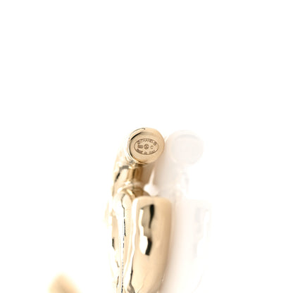 Chanel Metal Large CC Earrings Light Gold 4 of 5