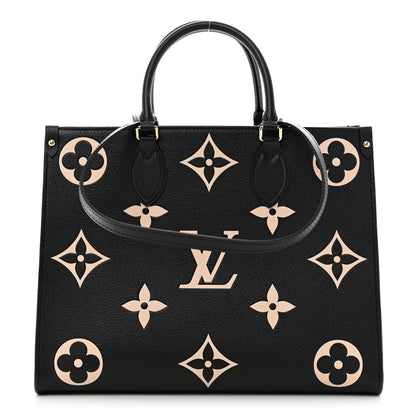 Louis Vuitton Empreinte Monogram Giant Onthego MM Black Beige 1 of 9