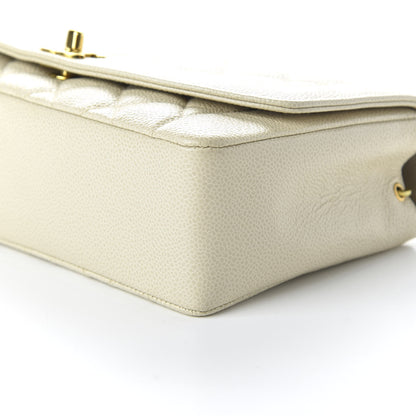 Chanel Caviar Quilted Medium Single Flap White 7 of 11