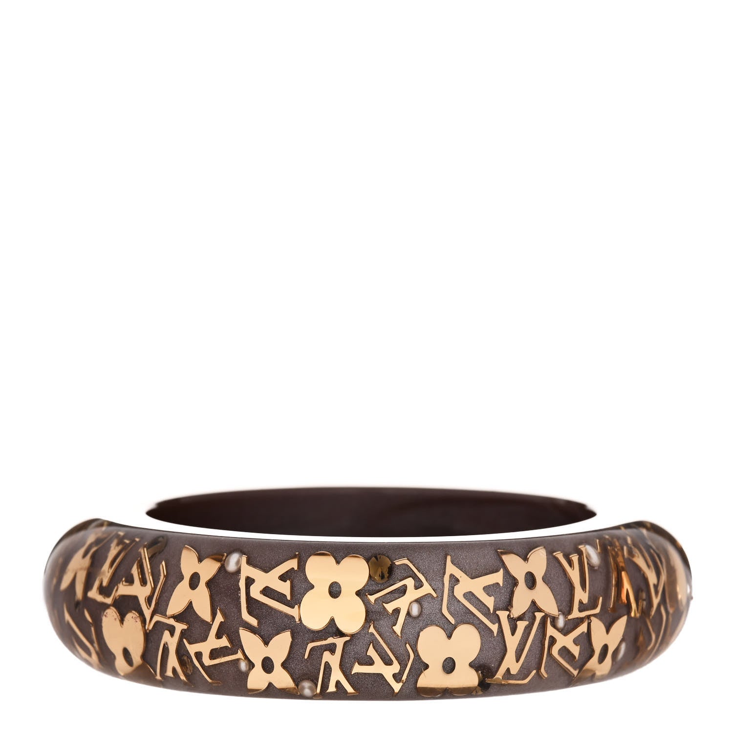 Louis Vuitton Resin Swarovski Medium Inclusion Bracelet GM Praline 3 of 5