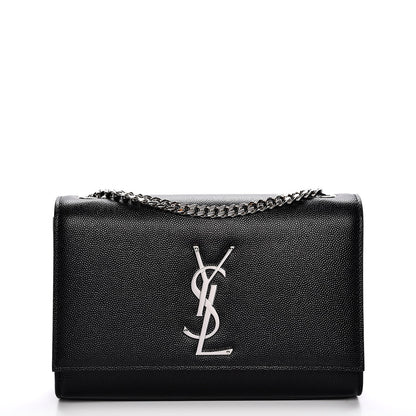Saint Laurent Grain De Poudre Small Monogram Kate Satchel Black 1 of 6