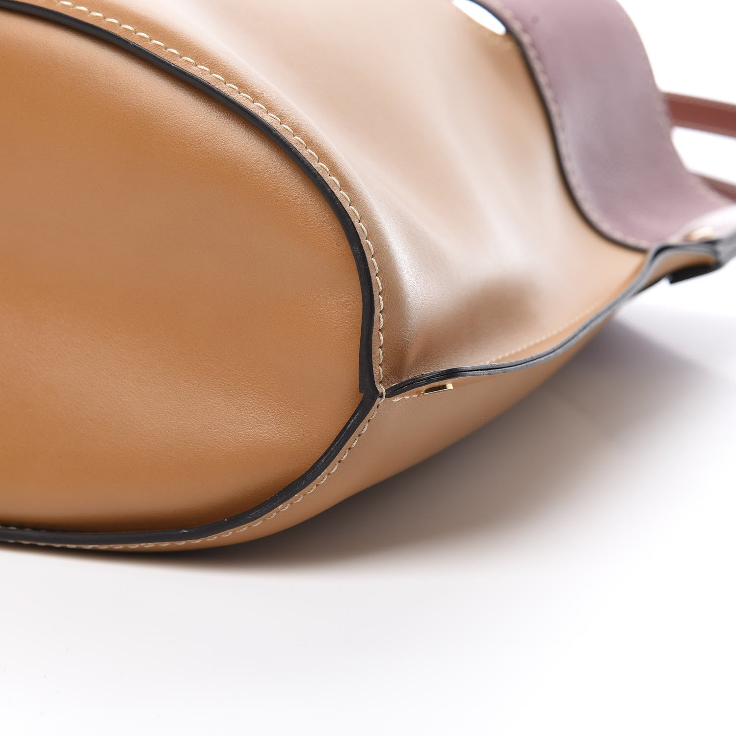 Chloe Shiny Calfskin Goatskin Medium Aby Bi-Color Bucket Bag Autumnal Brown 10 of 10