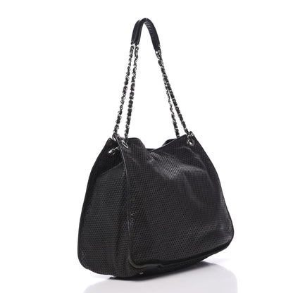 Chanel Calfskin Perforated Up In The Air Tote Black 2 of 14