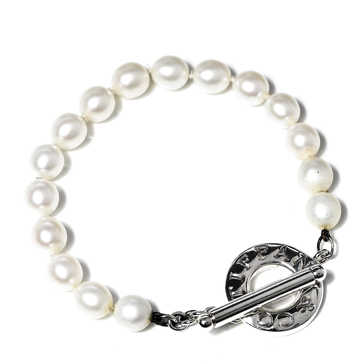 Tiffany Sterling Silver Pearl Toggle Bracelet 1 of 8