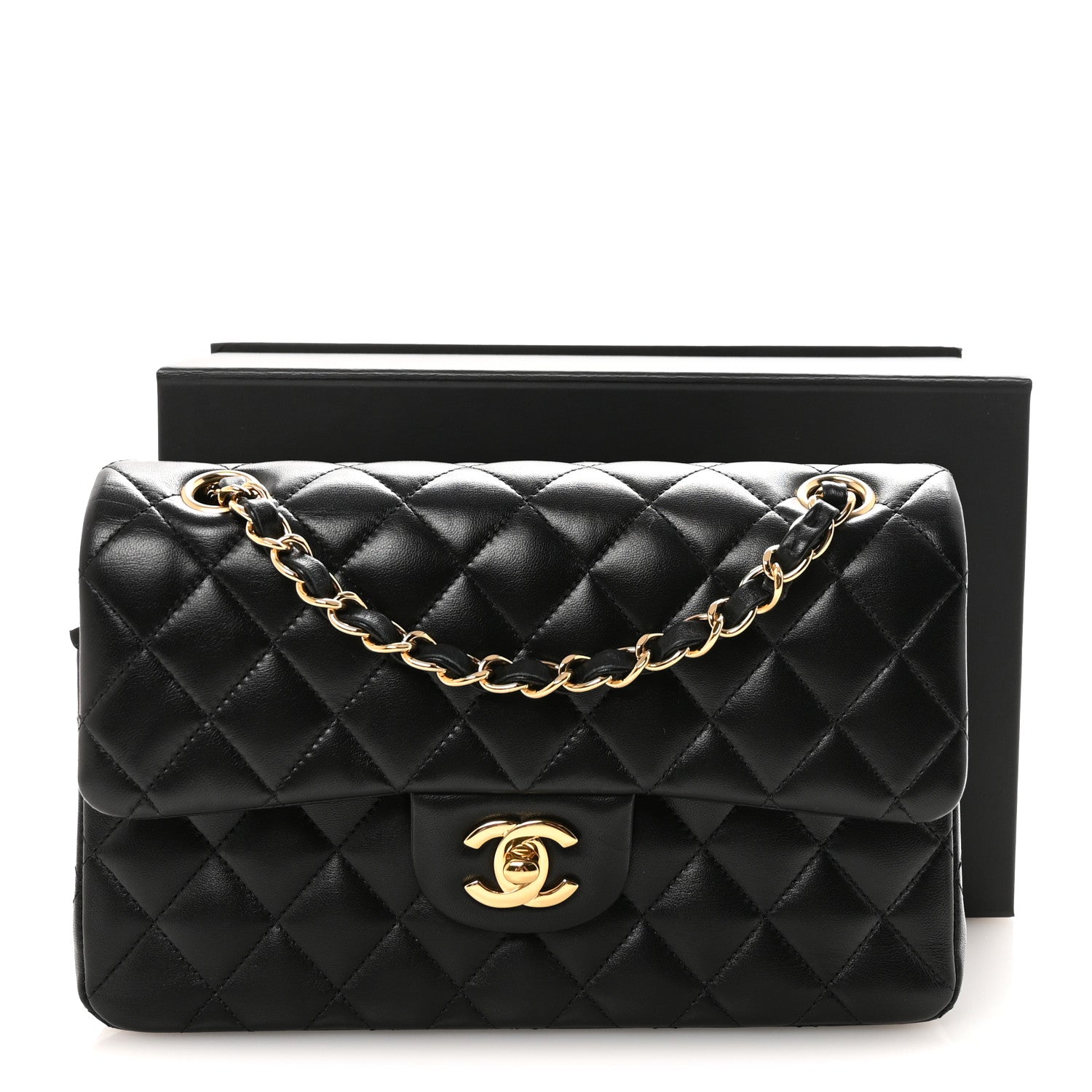 Chanel Lambskin Quilted Small Double Flap Black 1882582 – FASHIONPHILE