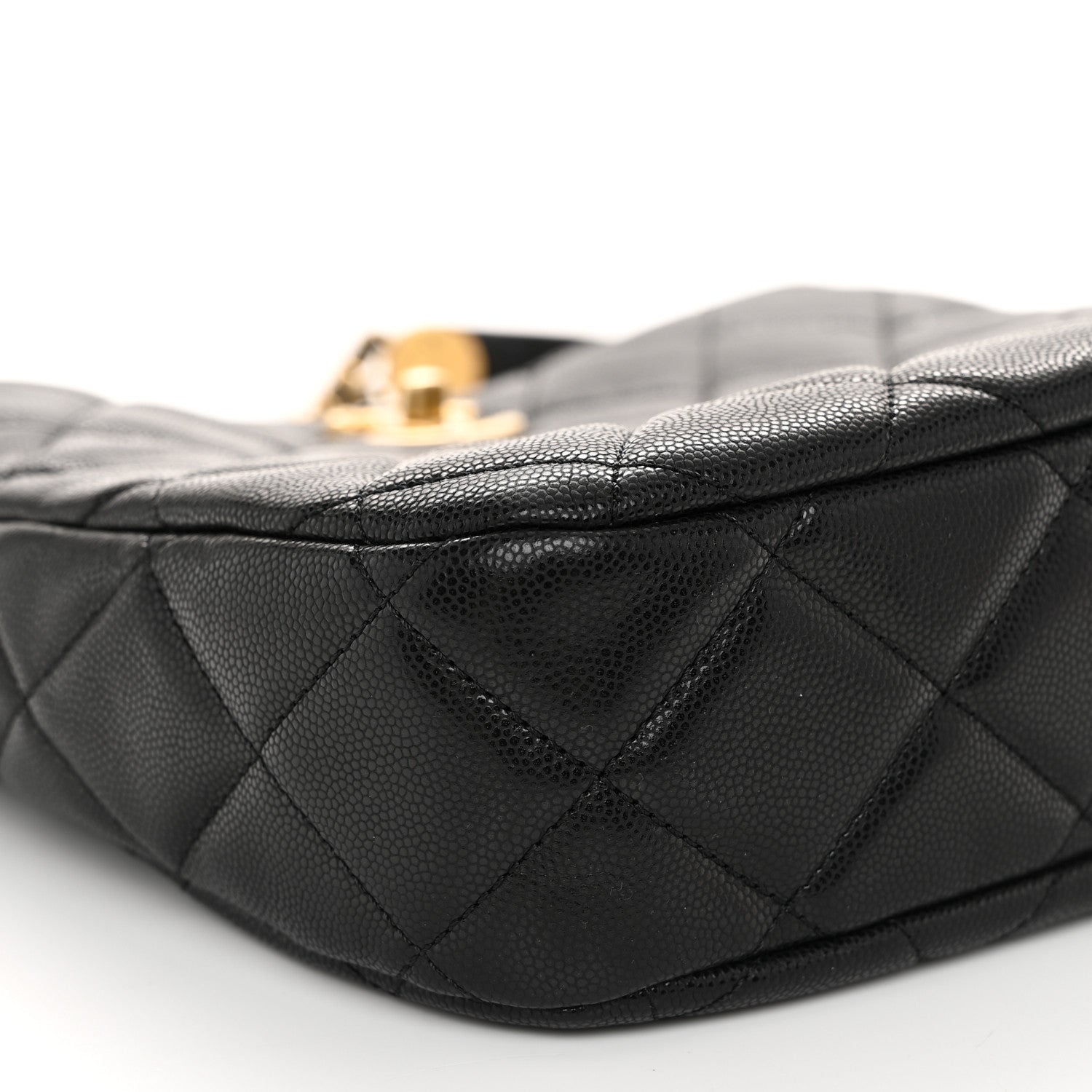 Chanel Shiny Caviar Quilted Twist Your Buttons Hobo Black 9 of 11