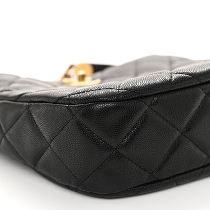 Chanel Shiny Caviar Quilted Twist Your Buttons Hobo Black 9 of 11