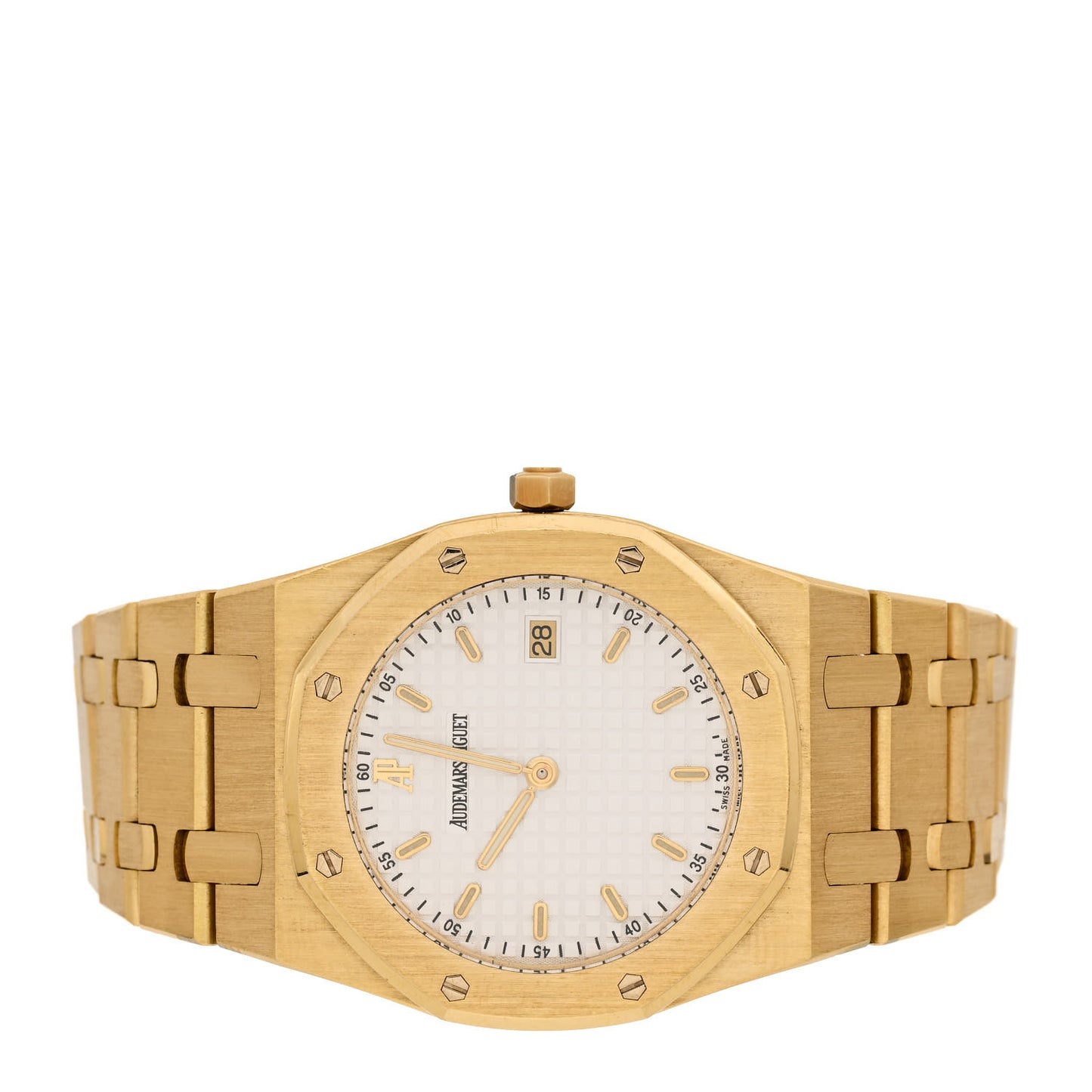 18K Yellow Gold 33mm Royal Oak Quartz Watch White 56175BA